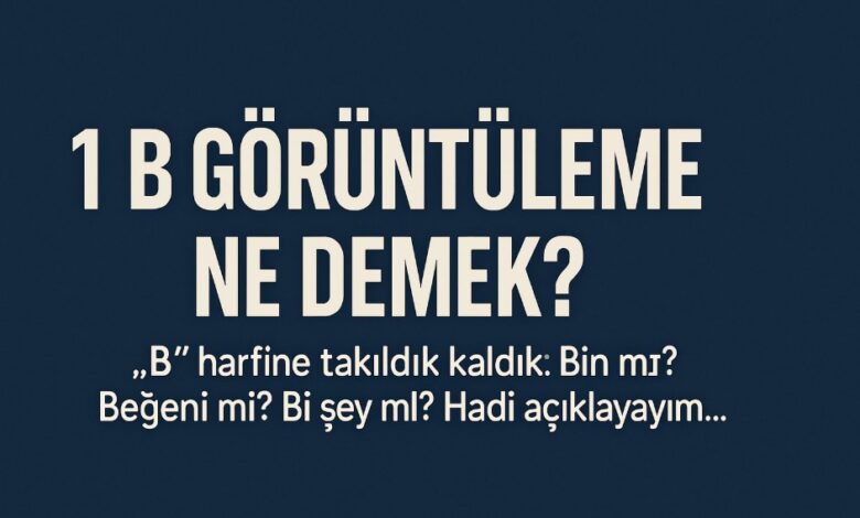 1 b görüntüleme ne demek
