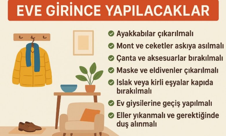 eve girince çıkarılacak şeyler